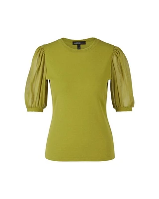Marc Cain Mesh Puff Sleeve Top