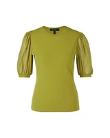 Marc Cain Mesh Puff Sleeve Top