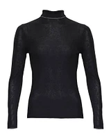 Metallic Trim Wool Blend Pullover