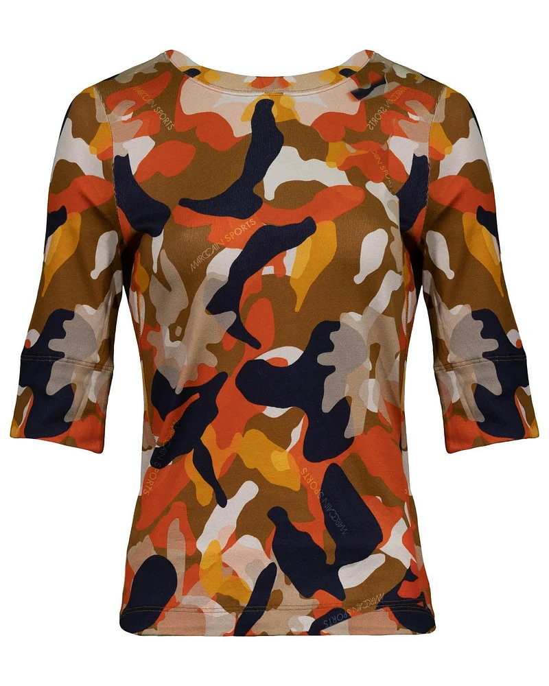 Orange Camo Print Top