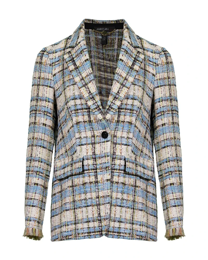 Oversized Tweed Plaid Blazer