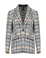 Oversized Tweed Plaid Blazer