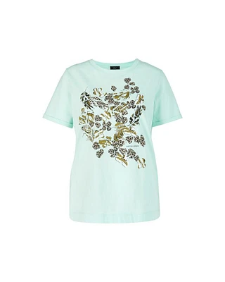 Placed Animal Motif T-Shirt