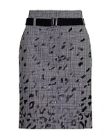 Plaid Leopard Print Skirt