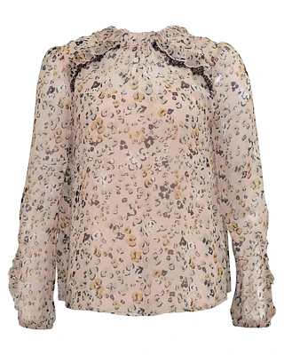 Print Sheer Blouse