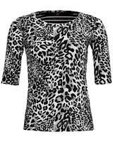 Rib Leopard Print T-Shirt