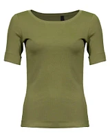 Rib T-Shirt Pale Moss