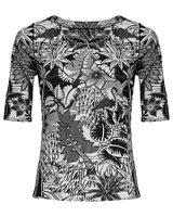 Ribbed Print Cotton Top