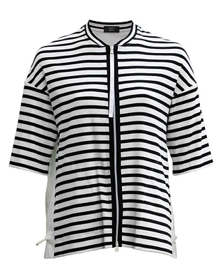 Ribbed Stripe Front Jacket