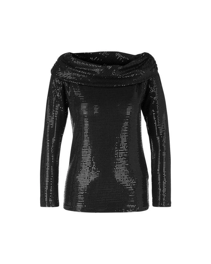 Marc Cain Sequin Wide Collar Top