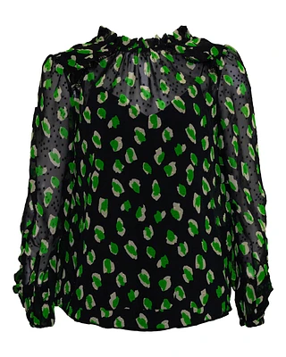 Sheer Print Blouse with Cami