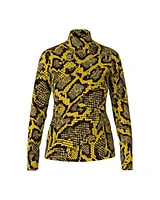 Marc Cain Snakeskin Print Mock Neck Tee