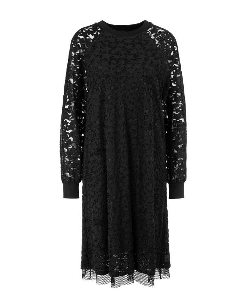 Marc Cain Star Print Lace Mesh Dress