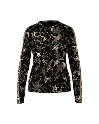 Marc Cain Star Print Long Sleeve Top