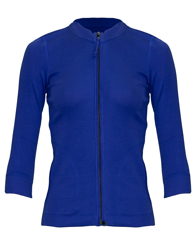 Stretch Cotton Zip Cardi