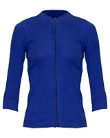 Stretch Cotton Zip Cardi