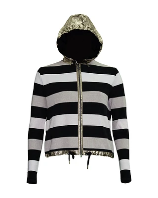 Striped Hoodie Cardi