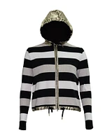 Striped Hoodie Cardi