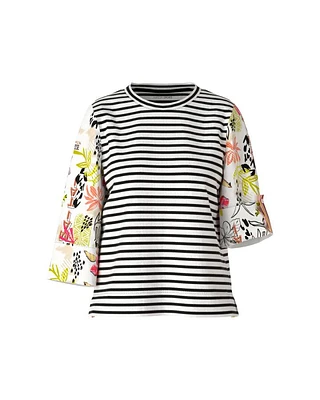 Striped Tee Print Sleeve