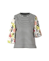Striped Tee Print Sleeve