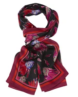 Super Pink Floral Scarf