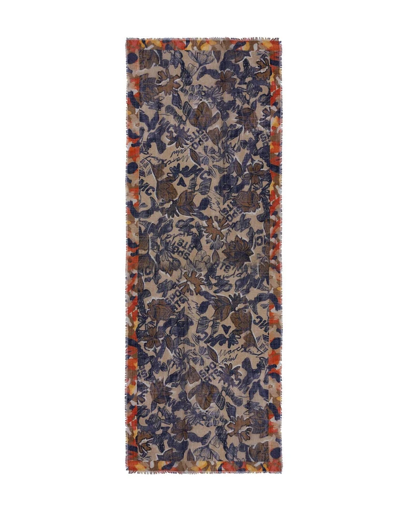 Tattoo Flower Print Scarf
