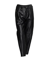 Vegan Leather Pull On Pants