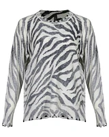 Zebra Print Cashmere Wool Sweater