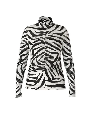 Marc Cain Zebra Print Mesh Pullover