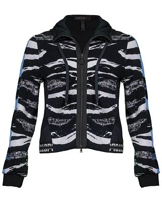 Zebra Print Zip Up Hoodie