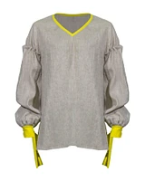 Tacaude V-Neck Linen Tunic