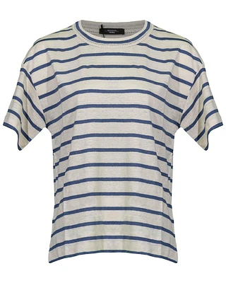 Adelfi Linen Stripe Tee