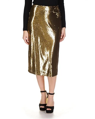 Sequin A-Line Midi Skirt