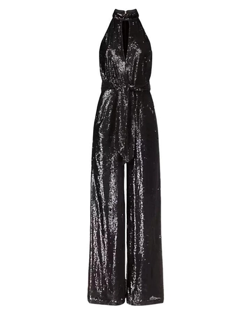 Sequin Halter Wide Leg Jumpsuit