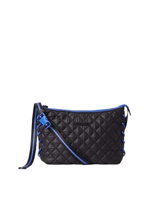 Black and Cobalt Small Lace Up Crossbody Bag