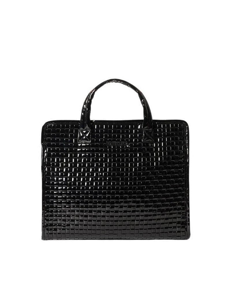 Black Lacquer Woven Medium Box Tote