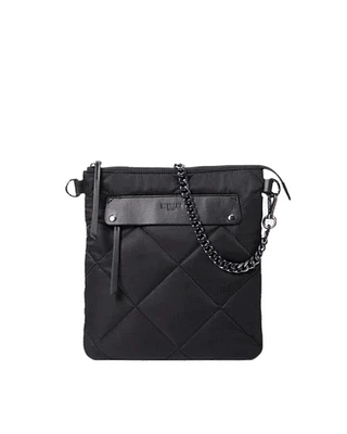 Black Quilted Madison Flat Crossbody