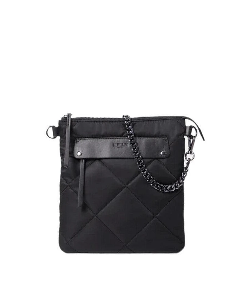 Black Quilted Madison Flat Crossbody