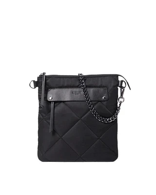 Black Quilted Madison Flat Crossbody