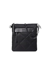 Black Quilted Madison Flat Crossbody