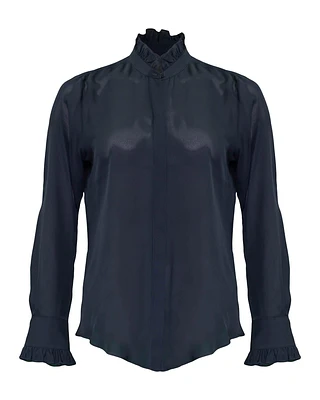 Aleia Silk Ruffle Shirt