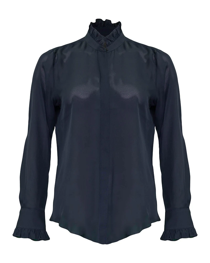 Aleia Silk Ruffle Shirt