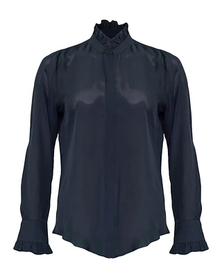 Aleia Silk Ruffle Shirt