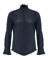 Aleia Silk Ruffle Shirt