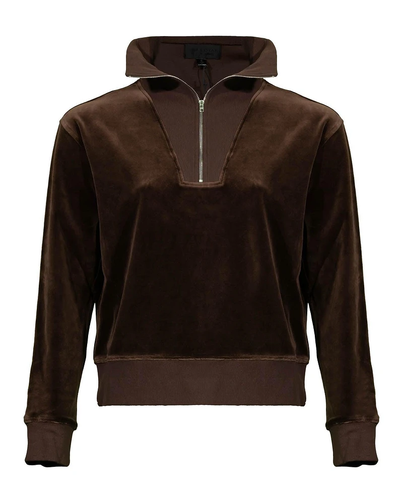 Nili Lotan Bentley Velour Sweatshirt