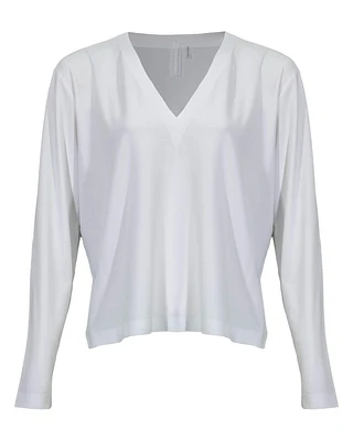 Norma Kamali Cropped V-Neck Top