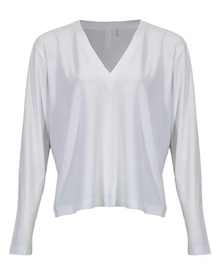 Norma Kamali Cropped V-Neck Top