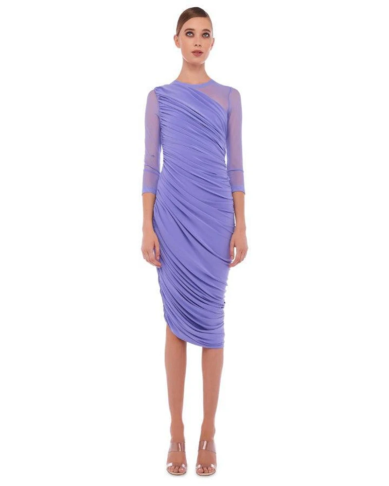 Norma Kamali Diana Mesh Long Sleeve Dress