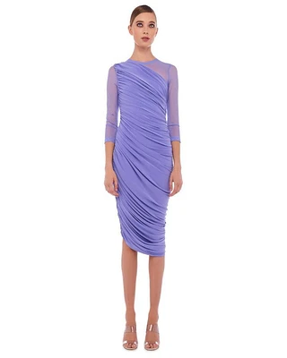Norma Kamali Diana Mesh Long Sleeve Dress