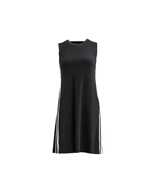 Side Stripe Sleeveless Swing Dress